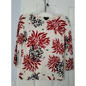 City Silk Womans Blouse  3/4 sleeve top Size Small